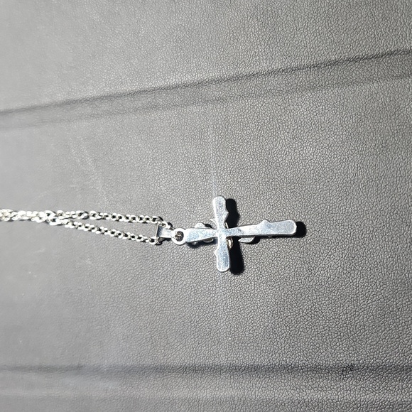 SOLD OUT New Rose Cross Necklace in Sterling Silver - Picture 2 of 4